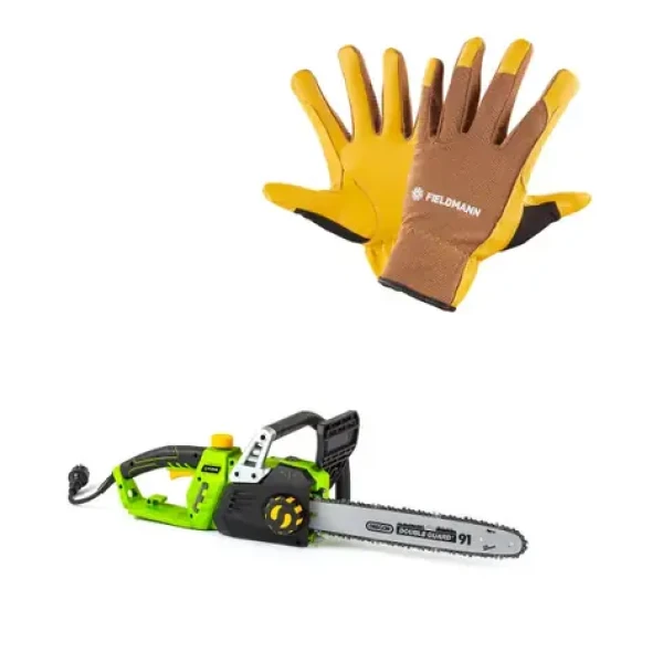FIELDMANN FZP 2025-E + FZO 7011 / Elektrická řetězová pila + rukavice / 2400W / 16"/405?mm (98038247)