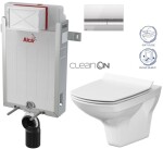 ALCADRAIN Renovmodul - předstěnový instalační systém s chromovým tlačítkem M1721 + WC CERSANIT CLEANON CARINA + SEDÁTKO AM115/1000 M1721 CA3