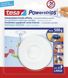 Tesa háček samolepicí stropní bílý otočný / Háček / nosnost 0,5 kg / do interiéru (58029-00020-04)