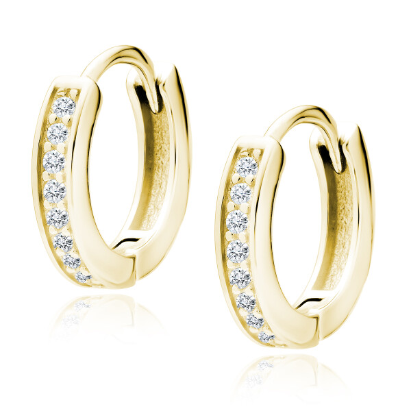 LUNICA Stříbrné náušnice HOOP GOLD 0710