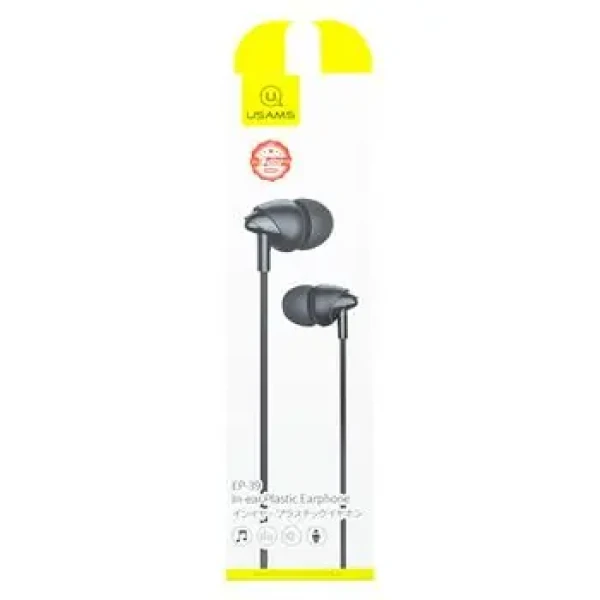 USAMS EP-39 In-Ear Stereo Headset 3.5mm černá (6958444983844)