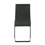 Židle jídelní, zelený samet, černá pohupová podnož