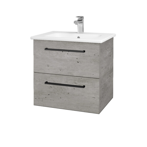 Dřevojas - Umyvadlová skříňka GIO SZZ2 60 - D01 Beton / Úchytka T06 / D01 Beton 82935H