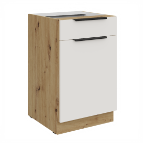 Spodní skříňka Aria 50 D 1F 1S BB - Premium Box Barva korpusu: Dub artisan, Barva dvířek: WH - Crystal white AFM