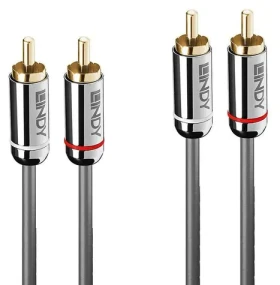 Lindy Cromo 3m antracitová / Audio kabel / Jack 3,5mm - 2x Cinch (35347)