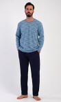 Pánské pyžamo Arnošt šedomodré - Vienetta XL