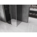 MEXEN/S - Velar L sprchový kout, posuvné dveře 110 x 100, grafit, nikl kartáčovaný 871-110-100-43-97