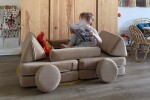 SHAPPY Dětská rozkládací pěnová pohovka SHAPPY PLAY mini Barva: Soft Beige