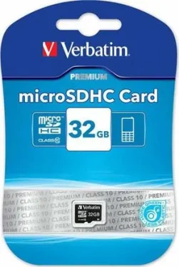Verbatim microSDHC 32GB PREMIUM / Paměťová karta / UHS-I (U1) / Class 10 / až 45MBs (44013-V)