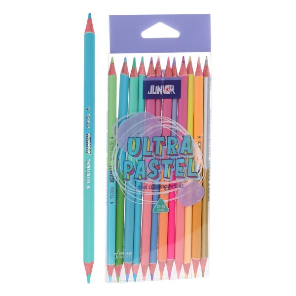 Junior Junior, 130216, oboustranné ergonomické pastelky, pastelové, 12/24 ks