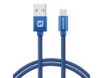 Swissten 71521208 USB 2.0 typ A na C, USB 2.0, zástrčka A - zástrčka C, opletený, 1,2m, modrý