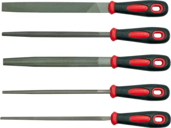 Vorel Sada zámečnických pilníků 200 mm / Pilníky / 5 ks / na kov / křížový sek (TO-25166)