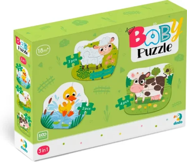 DODO Baby puzzle Zvířátka ze statku 3v1