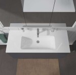 DURAVIT - ME by Starck Umyvadlo nábytkové 123x49 cm, s 1 otvorem pro baterii, s WonderGliss, alpská bílá 23361200001