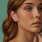 Stříbrné vánoční náušnice s čepičkou Santa Clause – stříbro 925/1000, Stříbrná Bílá