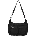 Trendy dámská textilní crossbody kabelka Coveri Iballa, černá
