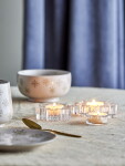 Bloomingville Skleněný svícen na čajovou svíčku Dania Clear – set 3 ks, čirá barva, sklo