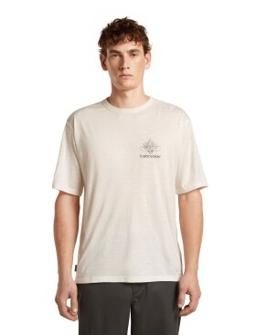 Pánské merino triko s krátkým rukávem ICEBREAKER Mens 150 Tech Lite SS Relaxed Tee Fern Study, Ecru Hthr velikost: XL