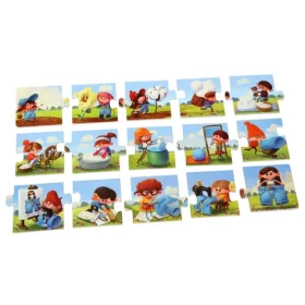 Puzzlika 14231 Výroba džínů - naučné dějové puzzle