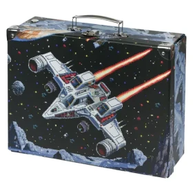 BAAGL Skládací školní kufřík Pixel Space s kováním / 32.5 x 10.5 x 26 cm (A-34857)