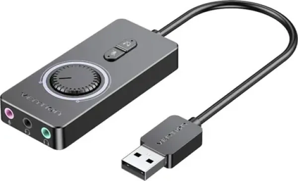 Vention Externí zvuková karta USB / Zvuková karta / line-in / line-out / 16bit / 44,1–48 kHz / 1 m (CDRBF)