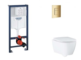 GROHE - Rapid SL Set předstěnové instalace, klozetu, sedátka SoftClose a tlačítka Skate Cosmopolitan, Cool Sunrise SANI11BB4137