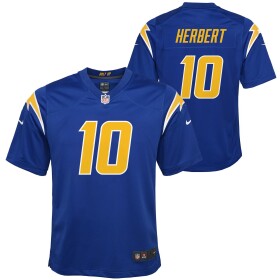 Nike Dětský dres Los Angeles Chargers NFL Justin Herbert #10 Color Rush Football Modrá (YOUTH)
