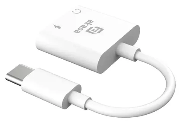 Akasa adaptér USB-C na 3,5mm jack / Redukce / Power Delivery (AK-CBCA30-08WH)