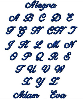 Výšivka jméno Allegra script