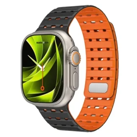 Mobile Origin Magnetic Strap Apple Watch 49mm/46mm/45mm/44mm černá/oranžová (AWMS-01-BLK-ORG)