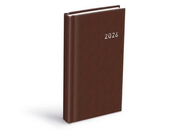 Diář 2026 D802 PVC dark brown 90x170mm