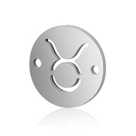 Mezidíl z titanové oceli - znamení zvěrokruhu - býk - 12 x 12 x 0,8 mm - 1 ks
