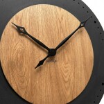 DumDekorace Nástěnné hodiny BLACK&amp;OAK 2 XXL 75 cm z dubového dřeva s tichým mechanismem
