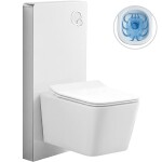 CERANO Kompletní WC set Modul/Forte - bílá lesklá - integrované WC tlačítko - pneumatický modul - 51x36 cm