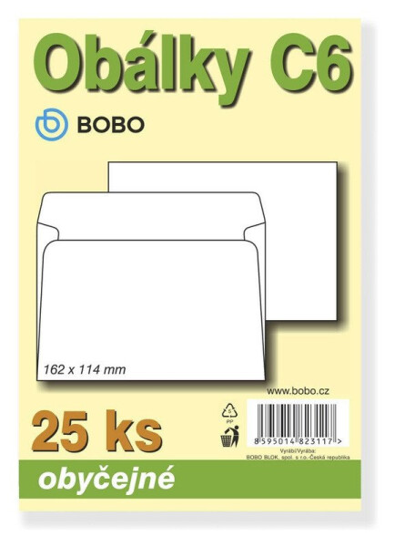 Obálky C6 obyčejné (bal.25ks)