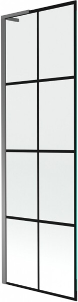 MEXEN/S - Next L vanová zástěna FIX 60 x 150, černá vzor, grafit metal 895-060-000-03-77-95