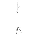 Věšák stojanový, výška 179 cm, kovová konstrukce, černý matný lak, nosnost 6 kg