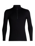 Pánské merino tričko s dlouhým rukávem ICEBREAKER Mens 260 Tech LS Half Zip, Black velikost: S