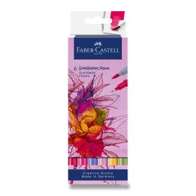 Popisovače Faber-Castell Goldfaber Aqua Dual Marker Flowers - sada 6 barev