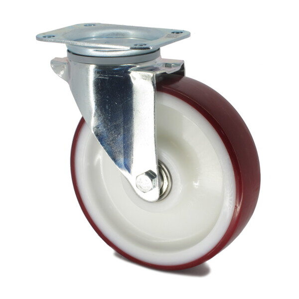 Tente Kolečko s červenou polyuretanovou obručí 160 mm,otočné 3014