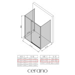 CERANO - Třístěnný sprchový kout Santini U L/P - 6 mm - černá matná, transparentní sklo - 110x90x195 - pivotový CER-8050BD7873