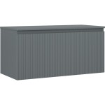 MEXEN/S - Rivel koupelnová skříňka pod umyvadlo 100 cm s deskou, 1 šuplík, reliéf , grafit mat 91A20-10047-1-BFC66