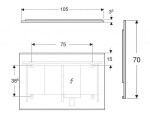 GEBERIT - Option Zrcadlo s LED osvětlením a vyhříváním, 105x70 cm, hliník 502.784.00.1