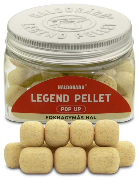 Haldorádó Pelety Legend Pellet Pop-Up 12+16mm 50g - Česneková ryba,Haldorádó Pelety Legend Pellet Pop-Up 12+16mm 50g - Česneková ryba