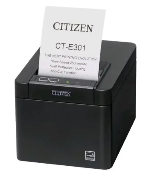 Citizen CT-E301 LAN černá / pokladní / 80mm / Termotiskárna / 203dpi / USB RS-232 LAN / řezačka (CTE301X3EBX)