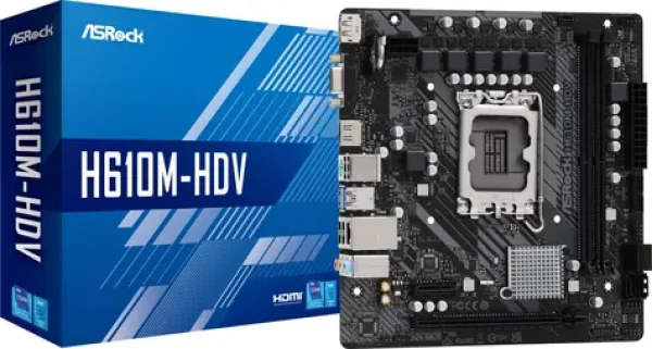 ASRock H610M-HDV / H610 / LGA 1700 / 2x DDR4 / PCIEx16 / 1x GLAN / microATX (90-MXBHS0-A0UAYZ)