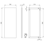 SAPHO - AROWANA zrcadlo v rámu 35x90cm, černá mat AWB3590