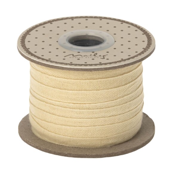 Maileg Dekorativní stuha Cream – 25 m, krémová barva, textil