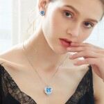 Náušnice Swarovski Elements Angel Wings - andělská křídla, Modrá