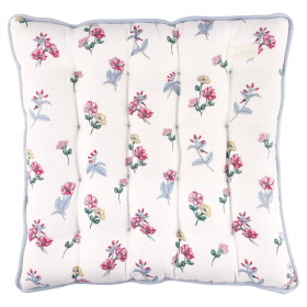 GREEN GATE Sedák na židli Portia White 40 x 40 cm, modrá barva, multi barva, textil